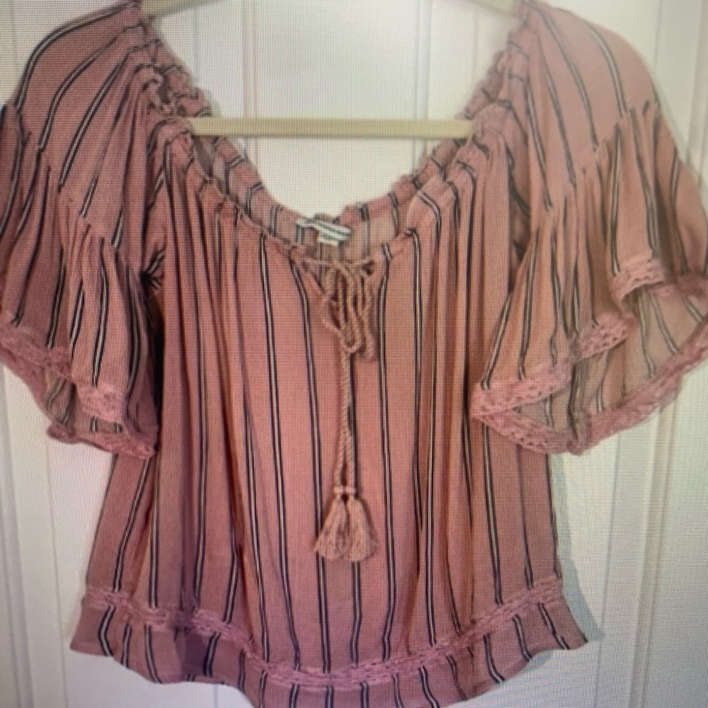 Pink Striped Women's Top